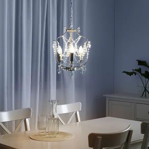 IKEA KRISTALLER Chandelier, 3-armed, silver-colour/glass